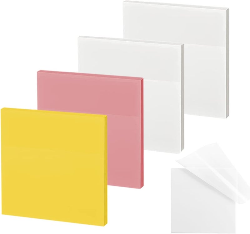 ENLUOM Transparent Sticky Notes - 3 x 3 Inch Translucent Colorful Sticky Note, Pastel Clear Sticky Notes for Books Annotation,See Through Sticky Note (200 Sheets) - Image 1